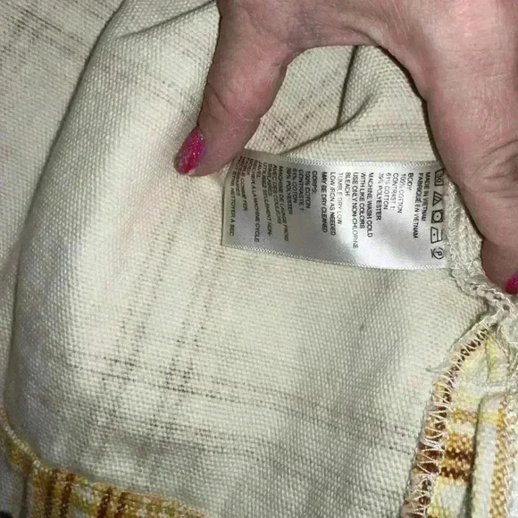 Urban Outfitters Vera Yellow Plaid Twill Hooded Full Zip Jacket Size XS - Picture 14 of 15